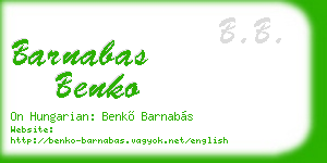 barnabas benko business card