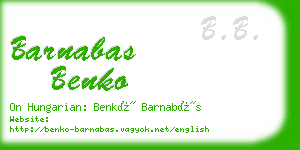 barnabas benko business card